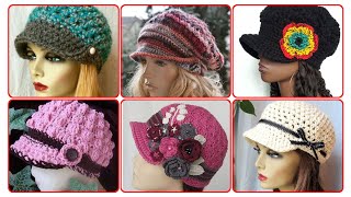 Crochet Hat Pattern Hat Crochet Pattern Womens Winter Hats Mens Beanie Newsboy Cap Crochet pattern [upl. by Naitsabas]