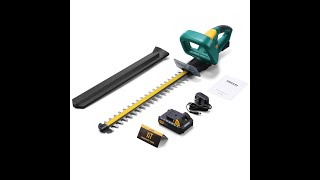 URCERI 20V Cordless Hedge Trimmer with battery [upl. by Eecal]