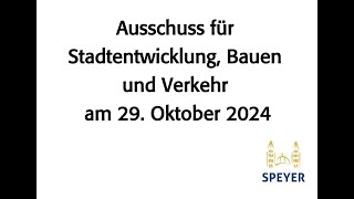 Ausschuss für Stadtentwicklung Bauen und Verkehr am 29102024  Audiostream [upl. by Reifel416]