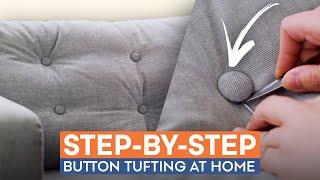 How To Tuft Your Cushions in 6 Easy Steps  DIY Sofa Hack [upl. by Artined]