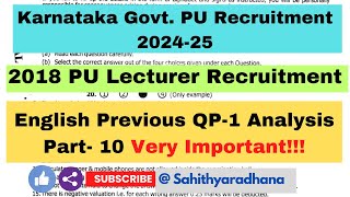 2018 PU Lecturer Recruitment English Previous QP Analysis part10 Types of poetry NETSETGPTHSTR [upl. by Idalina]