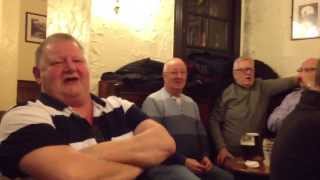 Blokes singing in Durham pub Part 2 Always look on the bright side of life Vs Bring me sunshine [upl. by Aneerb]