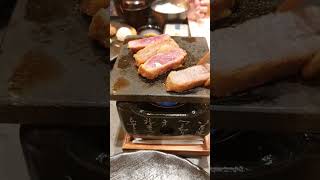 Cooking my Gyukatsu Wagyu Steak in Stone Grill wagyu klookkreator gyukatsu fyp [upl. by Odnolor]