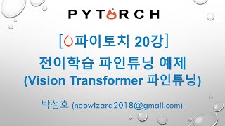 PyTorch 강의 20강 전이학습 파인튜닝 예제 [upl. by Nhguavoj]