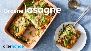 Vegetarische lasagne met spinazie tuinerwten en mozzarella  Recept  Allerhande [upl. by Junji]