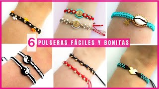 6 pulseras de hilo en macramé fáciles y rápidas 💜  Versión rápida  pulserasdemacrame [upl. by Ced572]