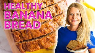 How to make HEALTHY BANANA BREAD  one bowl recipe [upl. by Ehtnax]