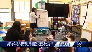 Omaha Public Schools welcome kindergarteners for first day of school embrace new changes [upl. by Ellehcan268]