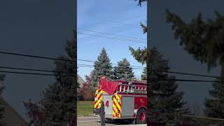 RARE Selfridge Air National Guard base crash rescue engine 4 responding code 3 [upl. by Eignav]