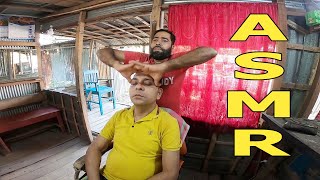 ASMR Roadside Barber Head Massage💈Neck cracking with Face Massage  Street [upl. by Atiuqcaj]