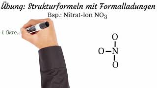 Übung Strukturformeln zeichnen mit Formalladungen Bsp NitratIon NO3  Teil I reupload [upl. by Neelloc]