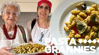 92 year old Giulia makes saffron malloreddus pasta with artichokes Pasta Grannies [upl. by Oah]