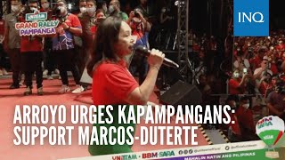 Expresident Arroyo appeals to Kapampangans Support MarcosDuterte [upl. by Ziul]