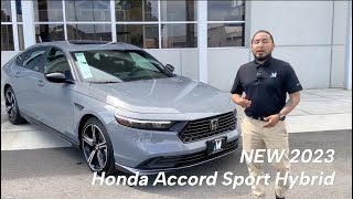 BRAND NEW 2023 Honda Accord Hybrid Sport Walkaround w Paul [upl. by Noira]