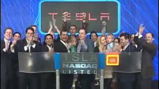 Tesla Motors Opens  Nasdaq  Trileynet [upl. by Dlanor]