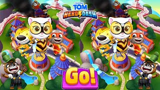 TALKING TOM HERO DASH GAME  HONEY BEE ANGELAHEROHANK REPAIR HOME AND FIGHT RACCOON GAMEPLAY [upl. by Maise]