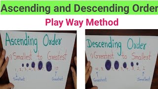 Ascending and Descending Order Play way Method Using Object Comparison [upl. by Blalock]