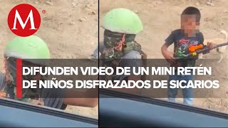 Impresiona VIDEO de niños que recrean retenes del narco en Sinaloa [upl. by Baerman521]