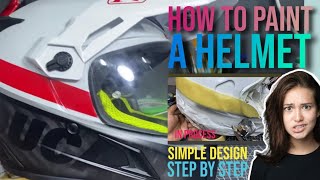 how to painting helmet easy graphic  HOW TO PAINT A HELMET  HELMET PAINTING TUTORIAL 👑 [upl. by Ayisan725]