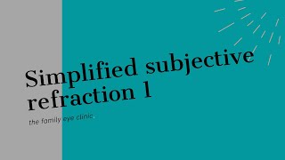 HOW TO PERFORM SUBJECTIVE REFRACTION [upl. by Intruoc]