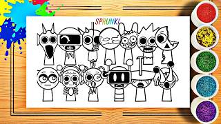 INCREDIBOX SPRUNKI Coloring Pages New  How to Color Sprunki Horror Mode [upl. by Eolhc]