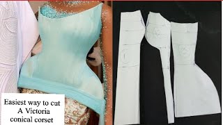 HOW TO SEW TRENDING CONICAL CORSET  EASIEST WAY TO SEW A VICTORIAN CONICAL CORSET PROPERLY part2 [upl. by Nikolia]