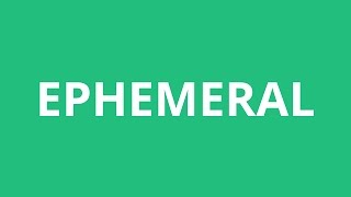 How To Pronounce Ephemeral  Pronunciation Academy [upl. by Beckman]