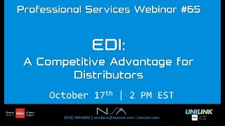 Webinar Series 65 – EDI A Competitive Advantage for Distributors [upl. by Enitnelav448]