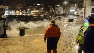 Storm tide strikes St Ives harbour [upl. by Ullyot724]