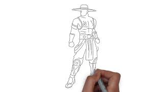 How to Draw Mortal Kombat Kung Lao Step by Step Tutorial [upl. by Siva693]