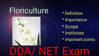 Floriculture Introduction to floriculture Importance for DDA and ICARNET [upl. by Notlih]