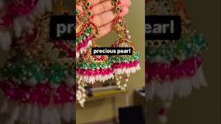 pakistani jhumka earrings multy trending shorts colorfulstones jhumka stones multi [upl. by Nnylidnarb]