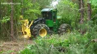 2013 John Deere 843K Fellerbuncher at Forestry First 050213 [upl. by Aihsekat]