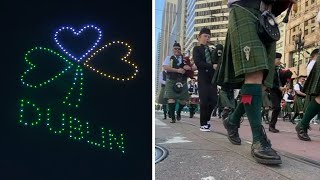 Bay Area kicks off St Patricks Day festivities with 200drone light show annual parade [upl. by Cohen]