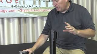 How to change a belted head of a retractable belt stanchion by Stanchions Express by Quik Stage [upl. by Nanine857]