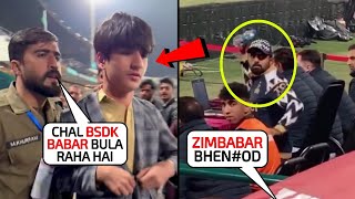 Huge fight when Babar Azam arrested Virat Kohlis Pakistani fan who abused him quotZimbabarquot in PSL 9 [upl. by Elokkin348]