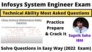 Infosys Previous Year Technical Ability  Infosys System Engineer Exam Preparation 2022  Easy Way [upl. by Butte]