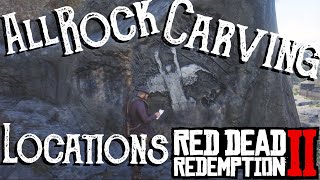 Red Dead Redemption 2  All 10 Rock Carving Locations Geology for Beginners Old Brass Compass RDR2 [upl. by Etteloiv]