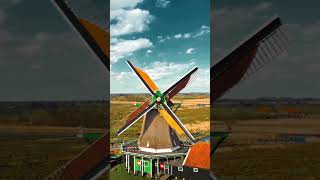 Exploring Zaanse Schans A Breathtaking Drone Journey Over Dutch Windmills 🌳✨  4K UHD [upl. by Tosch]