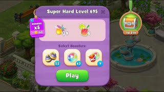 Gardenscapes Level 695 Walkthrough quotNo Boosters Usedquot [upl. by Lipson]