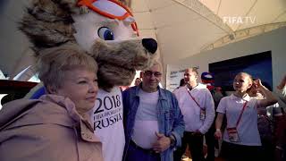 Zabivaka at the FIFA Fan Fest in Kazan [upl. by Waxler]