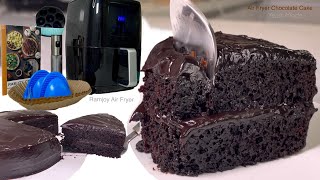 Moist CHOCOLATE FUDGE Cake on AIR FRYER  Choco Fudge Ganache Recipe  Ramjoy Air Fryer Unboxing [upl. by Nairbo565]