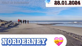 Norderney Germany Sonntag vormittags bei wunderbaren Winterwetter City life 2024 [upl. by Haveman]