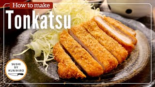 How to make Tonkatsu Japanese Pork Cutlet Step by step guide [upl. by Zanahs]