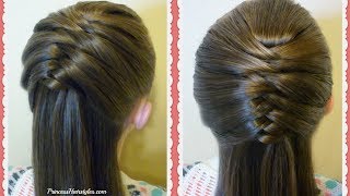 Easy Fishtail Braid Hack Snap Braid Half Up Hair Tutorial [upl. by Rodney574]