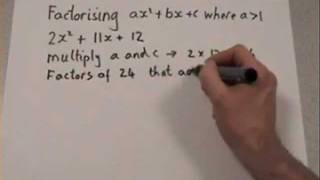 Factorising Quadratics  a greater than 1 [upl. by Ariday]