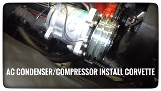 VINTAGE AIR CONDENSERCOMPRESSOR INSTALL ON C3 CORVETTE PART 2 [upl. by Ojahtnamas908]