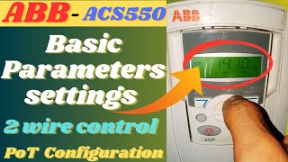 ABB  abb drive programming  Abb acs550 drive basic parameter settings in hindi [upl. by Johanan]