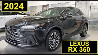 2024 Lexus RX 350 Luxury Review of features in Caviar Black with Palomino Interior [upl. by Eem]