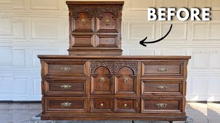 I GAVE THIS DRESSER SET A STUNNING MAKEOVER  NEW FURNITURE FLIP FOR 2024 [upl. by Anizor210]